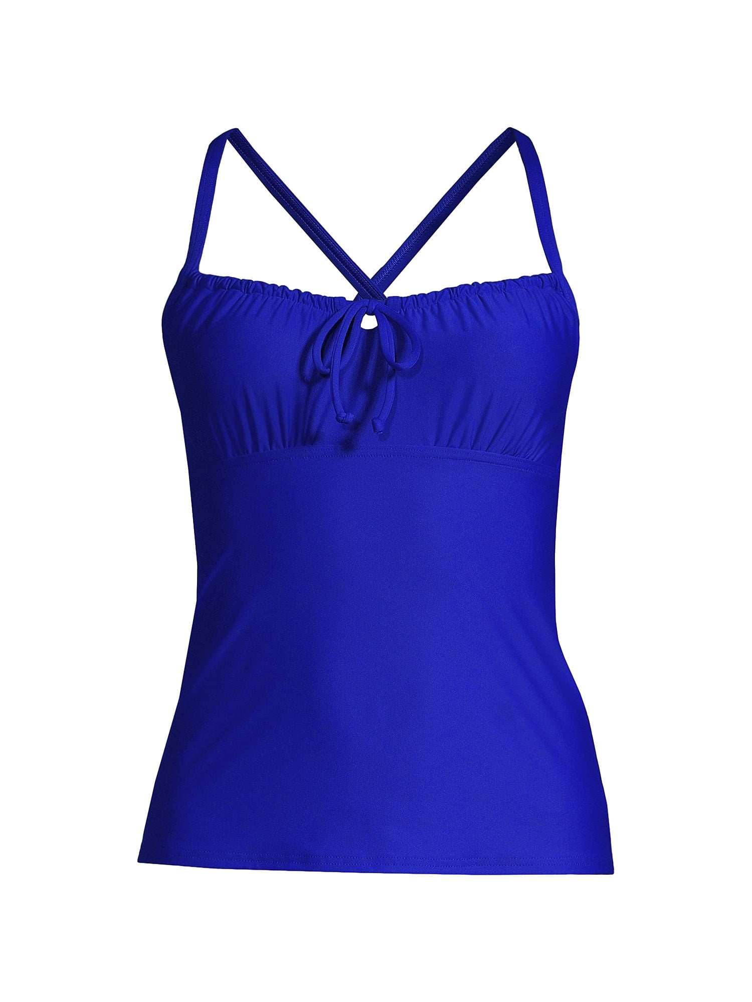 Lands' End Women's DD-Cup Chlorine Resistant Tie Front Underwire Tankini  Top Swimsuit Adjustable Straps 