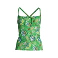 thumbnail image 1 of Lands' End Women's Chlorine Resistant Tie Front Underwire Tankini Top Swimsuit Adjustable Straps, 1 of 3