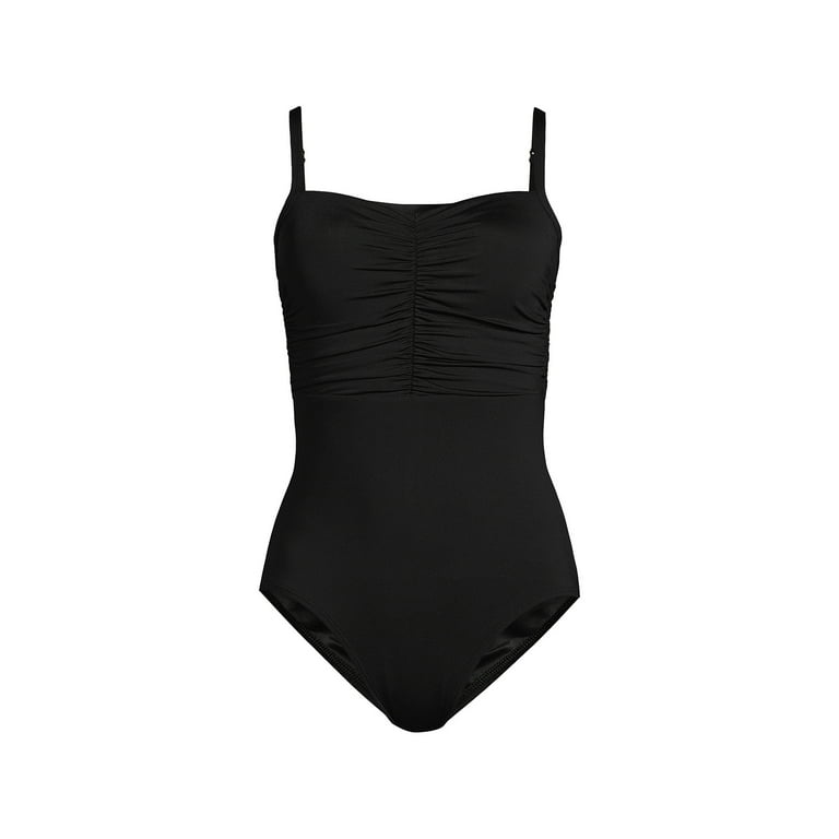 Lands End Women s Chlorine Resistant Tummy Control Sweetheart One Piece Swimsuit with Adjustable Straps Walmart