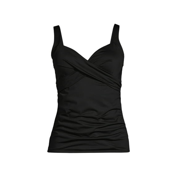 Lands' End Women's Chlorine Resistant Wrap Tankini Swimsuit Top