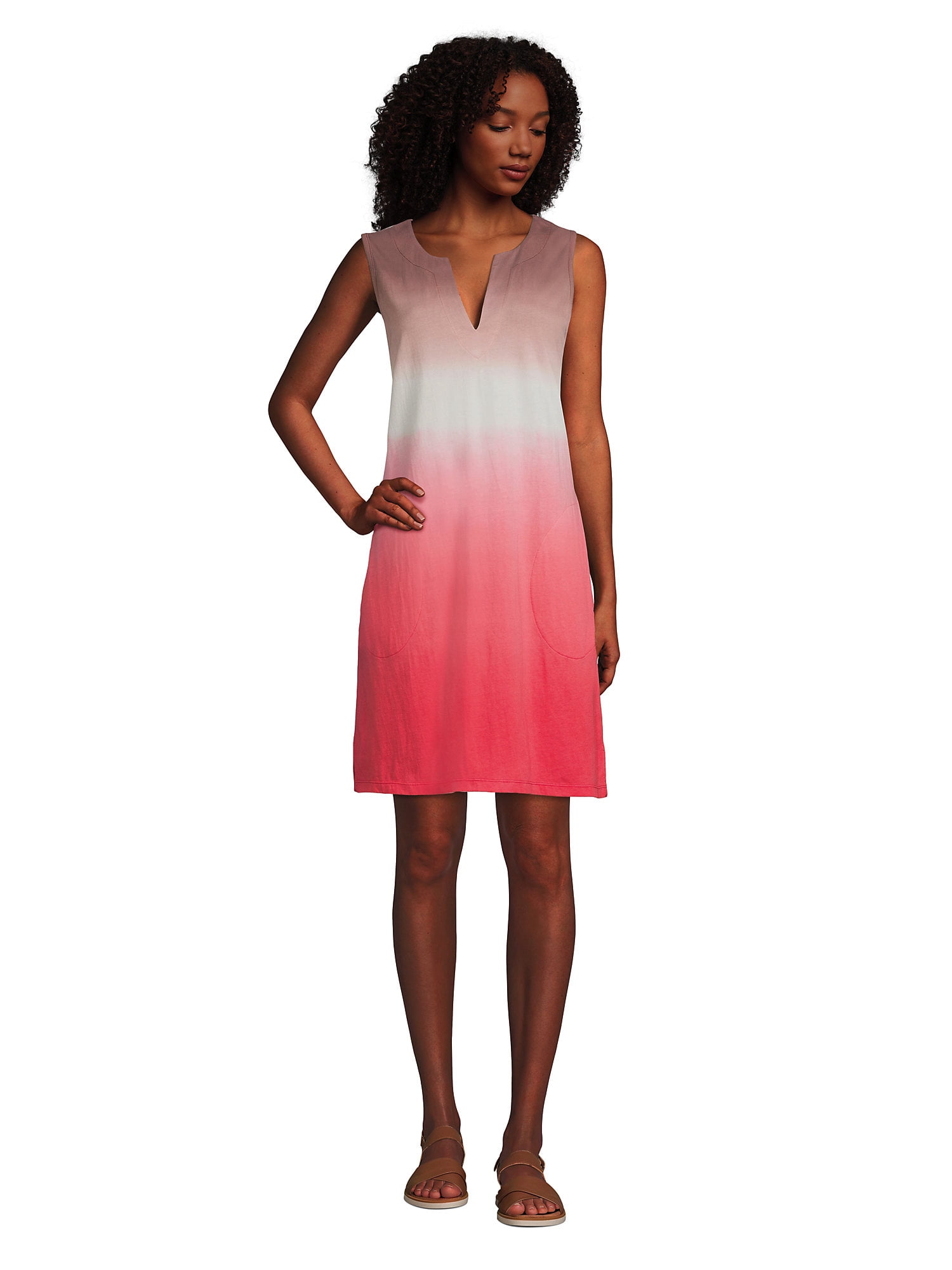 Lands' End Women's Cotton Jersey Sleeveless Swim Cover-up Dress Print -  Walmart.com