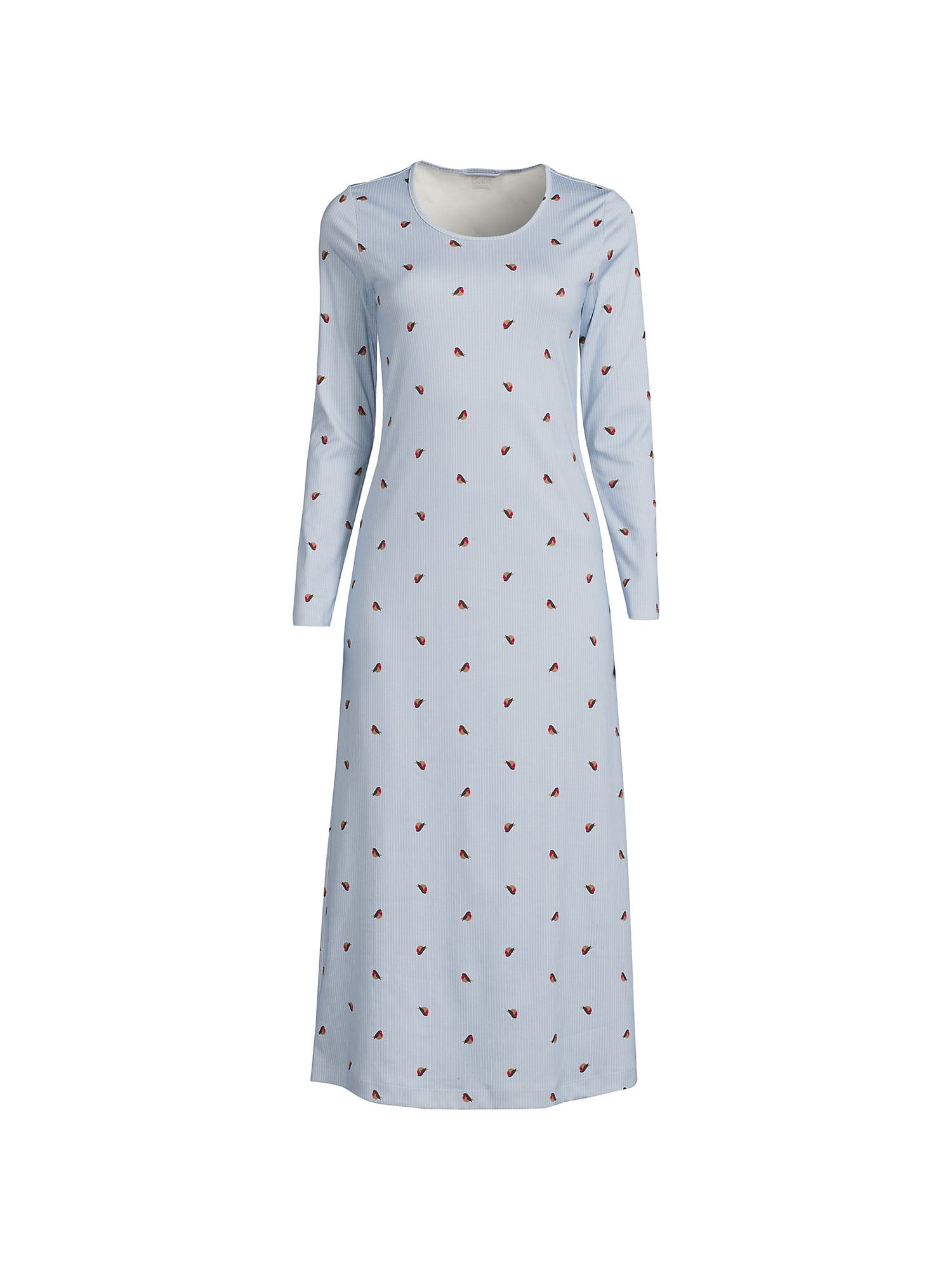 Lands End Women s Cotton Long Sleeve Midcalf Nightgown Walmart