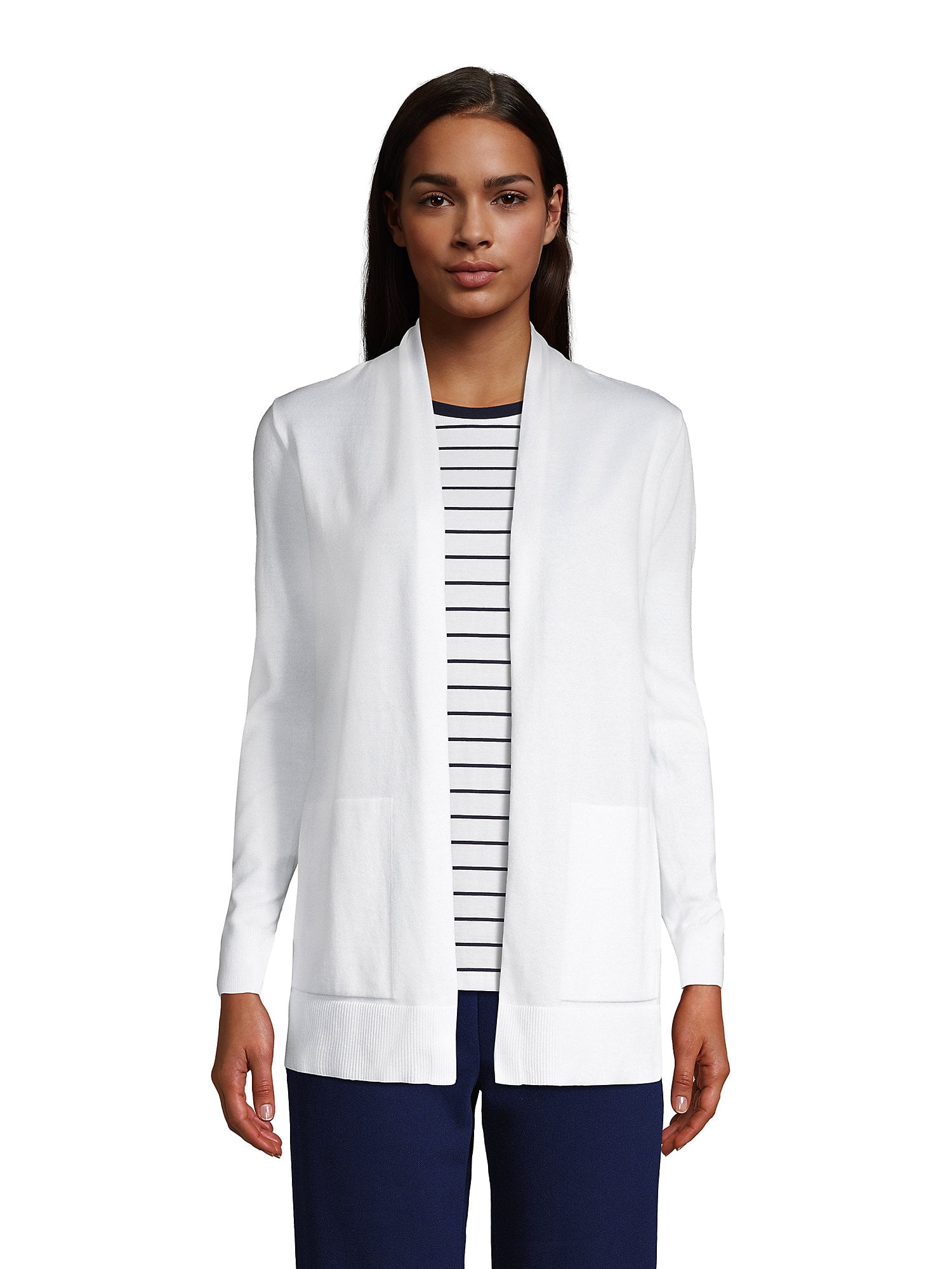 Lands end supima open cardigan hot sale