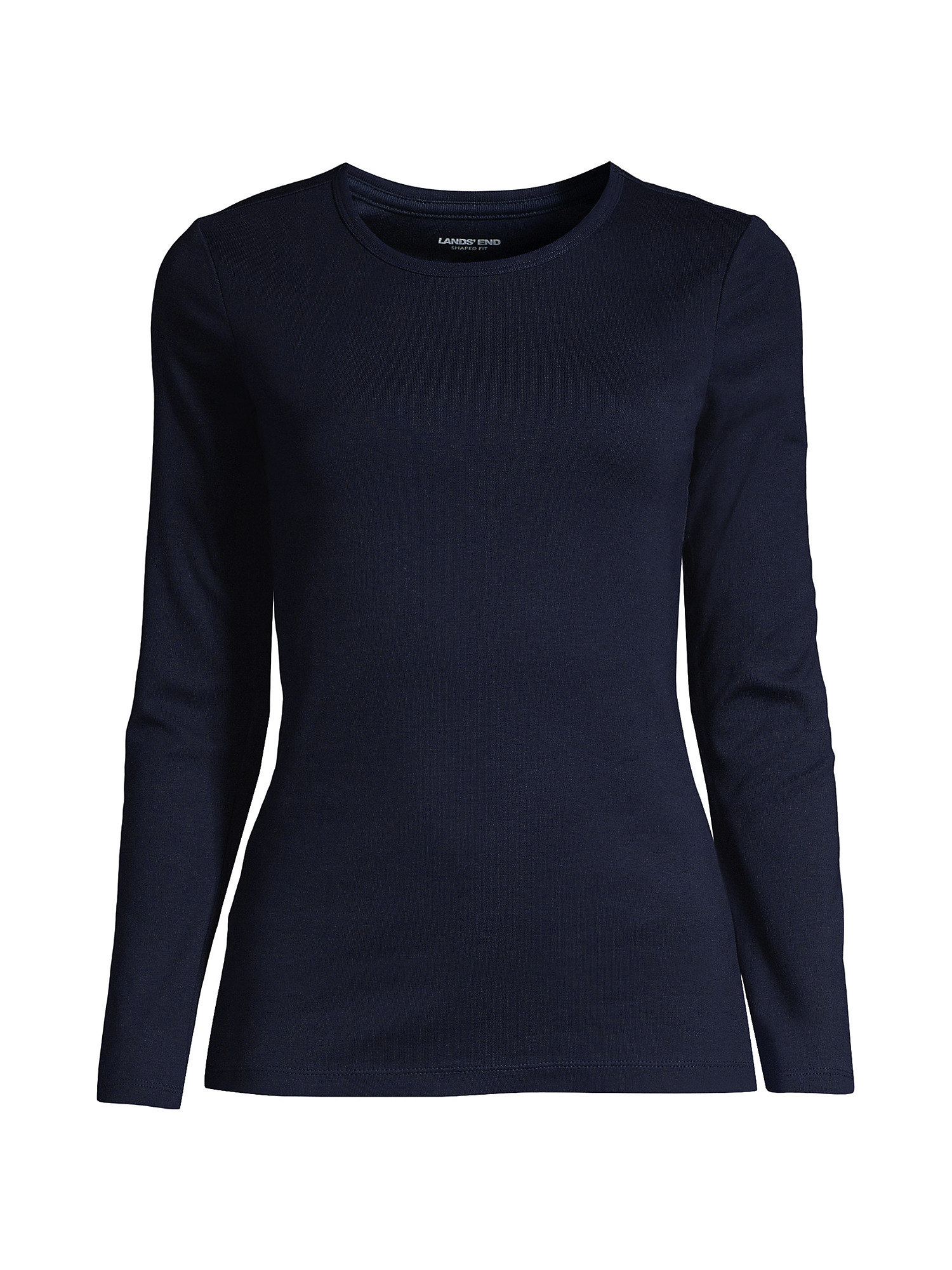 Lands' End Women's Cotton Rib Long Sleeve Crewneck TShirt