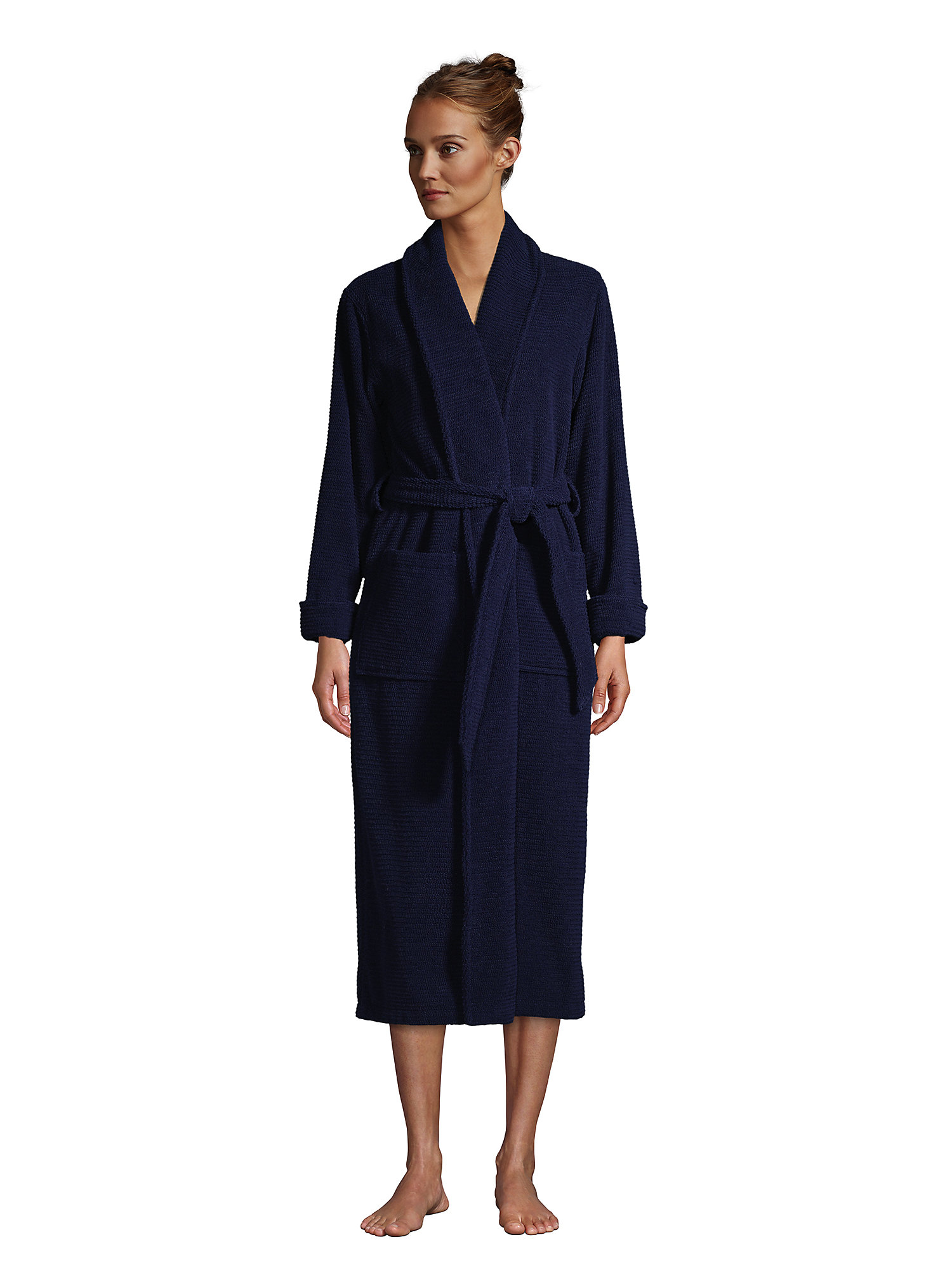 Lands' End Women's Cotton Terry Long Spa Bath Robe