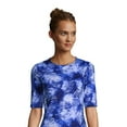 thumbnail image 1 of Lands' End Women's Crew Neck Elbow Sleeve Rash Guard UPF 50 Sun Protection Modest Swim Tee, 1 of 3