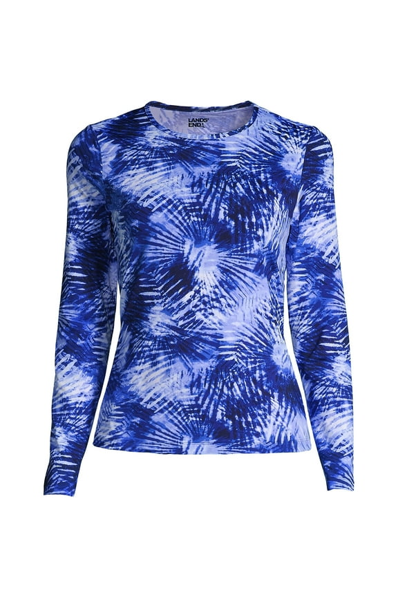 Women's Crew Neck Long Sleeve Rash Guard UPF 50 Sun Protection Modest Swim Tee Print