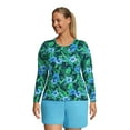 thumbnail image 1 of Lands' End Women's Crew Neck Long Sleeve Rash Guard UPF 50 Swim Tee, 1 of 3