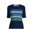 thumbnail image 1 of Lands' End Women's Crew Neck Rash Guard UPF 50 Swim Tee, 1 of 3