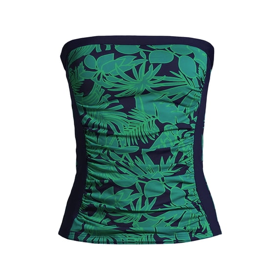 Lands' End Women's D-Cup Chlorine Resistant Bandeau Tankini Swimsuit Top