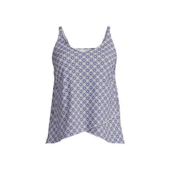 Lands' End Women's D-Cup Chlorine Resistant Tulip Hem Tankini Swimsuit Top