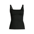 thumbnail image 1 of Lands' End Women's D-Cup Chlorine Resistant Tummy Control Square Neck Underwire Tankini Swimsuit Top, 1 of 3