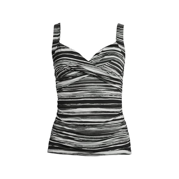 Lands' End Women's D-Cup Chlorine Resistant Wrap Underwire Tankini Swimsuit Top