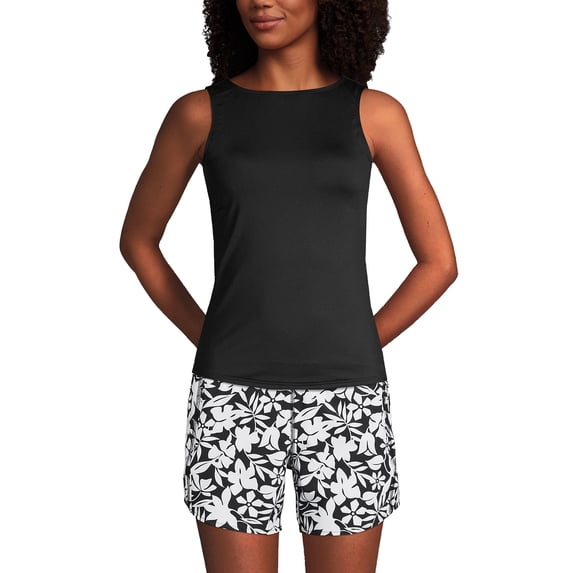 Lands' End Women's D-Cup High Neck UPF 50 Sun Protection Modest Tankini Swimsuit Top