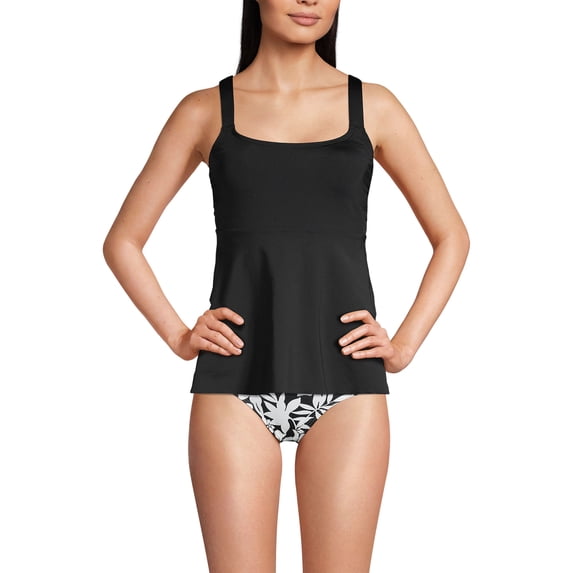Lands' End Women's DD-Cup Adjustable Scoop Neck Flutter Tankini Top