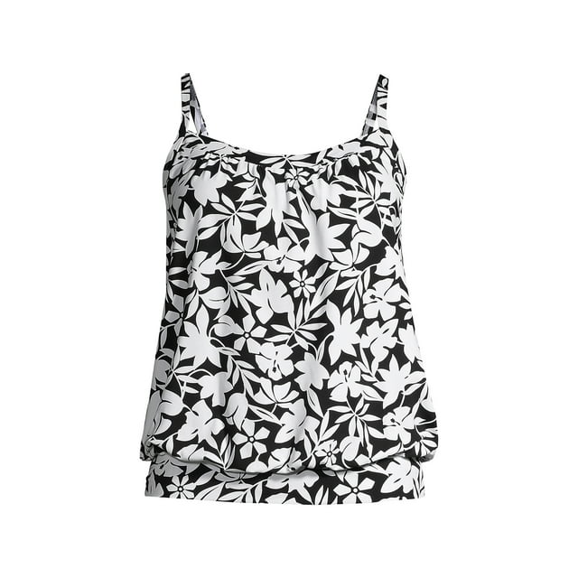 Lands' End Women's DDCup Chlorine Resistant Blouson Tankini Swimsuit