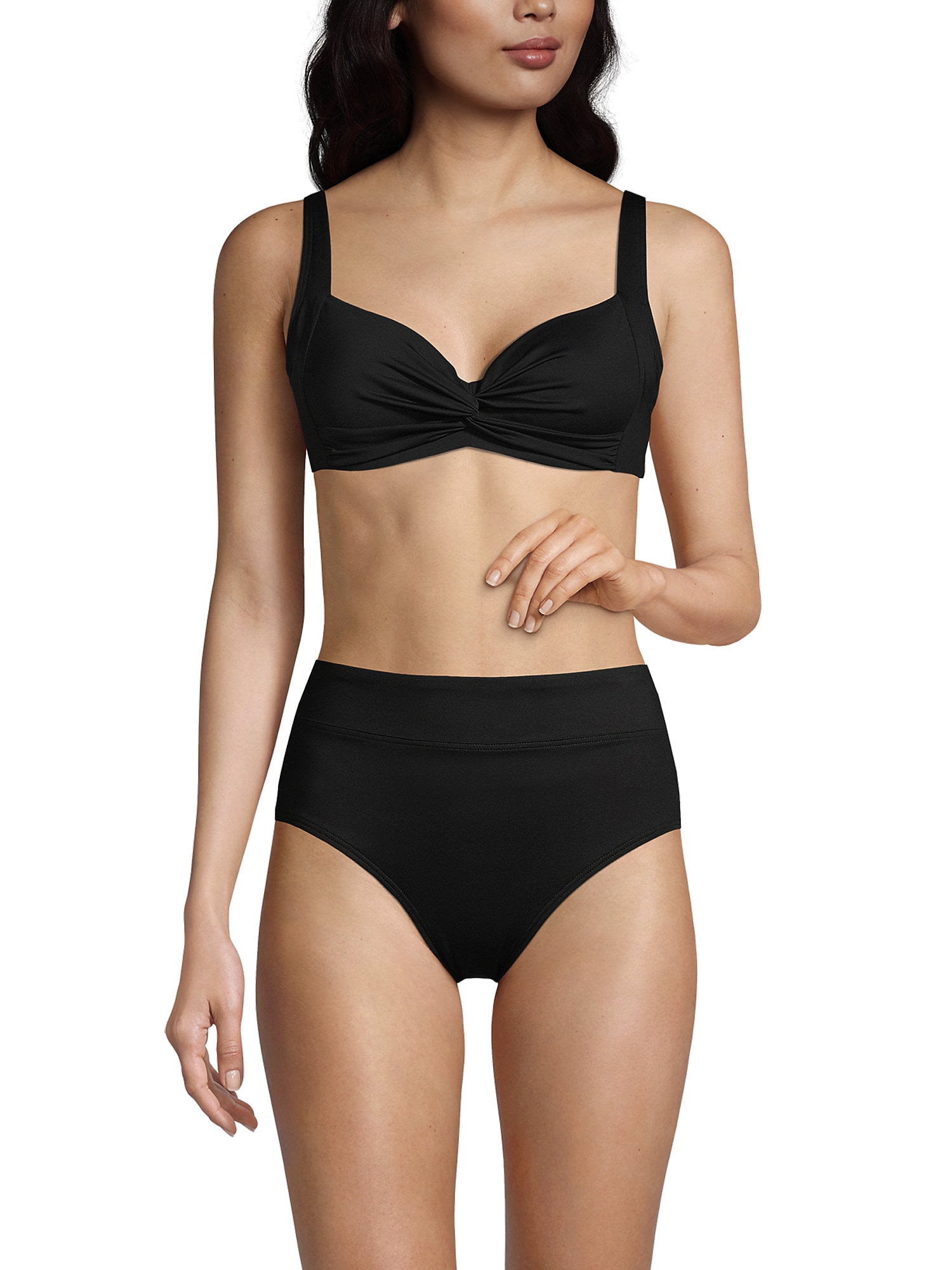 Lands' End Women's DDD-Cup Chlorine Resistant Twist Front Underwire Bikini  Swimsuit Top Adjustable Straps - 10 - Deep Sea Navy 