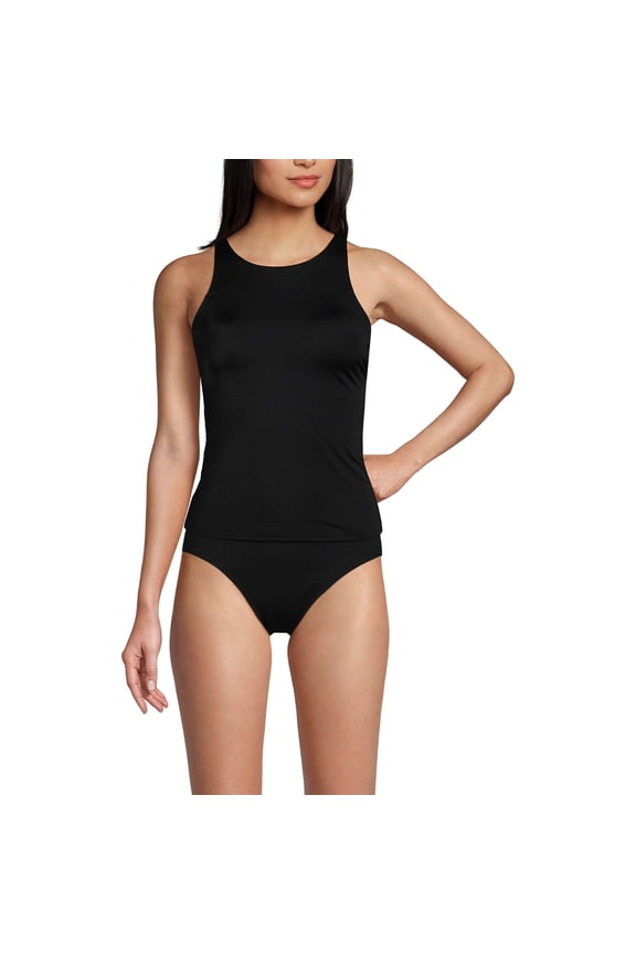 Women's DD-Cup Tugless High Neck Strappy Back Tankini Swimsuit Top