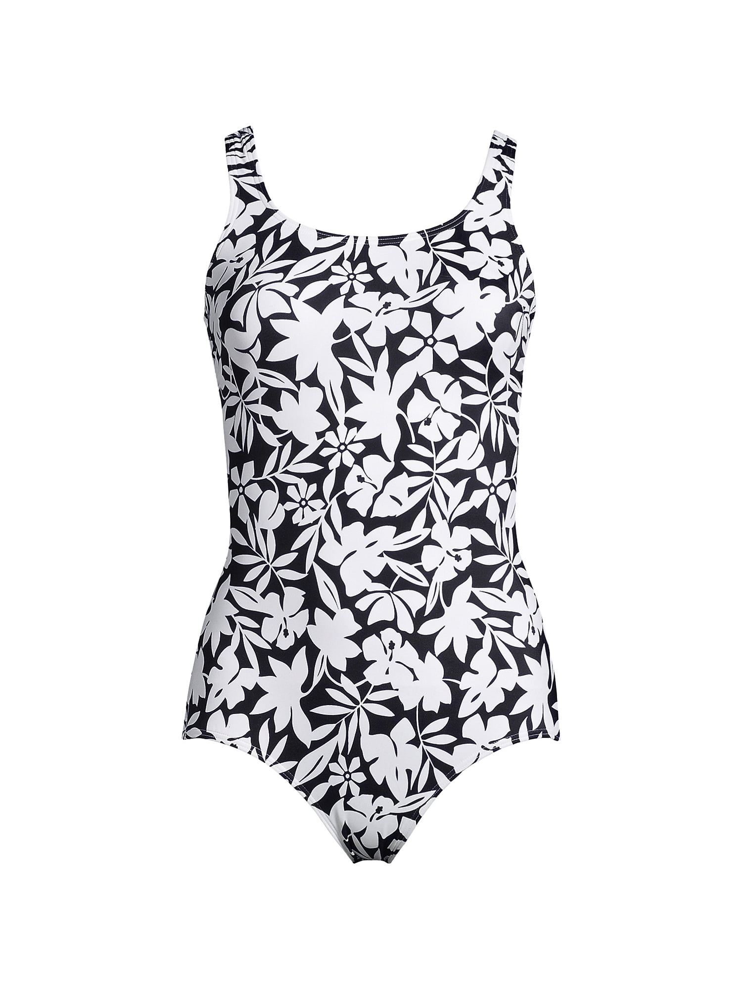 AQUAMORE Women's Chlorine Resistant One Piece Swimsuit - Scoop Neck, Soft Cup Bra, Fully Lined
