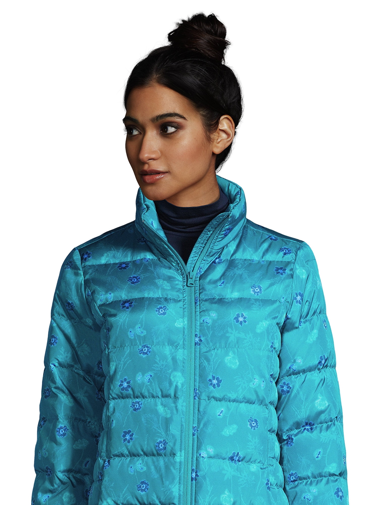 Lands' End Women's Down Winter Puffer Jacket Print