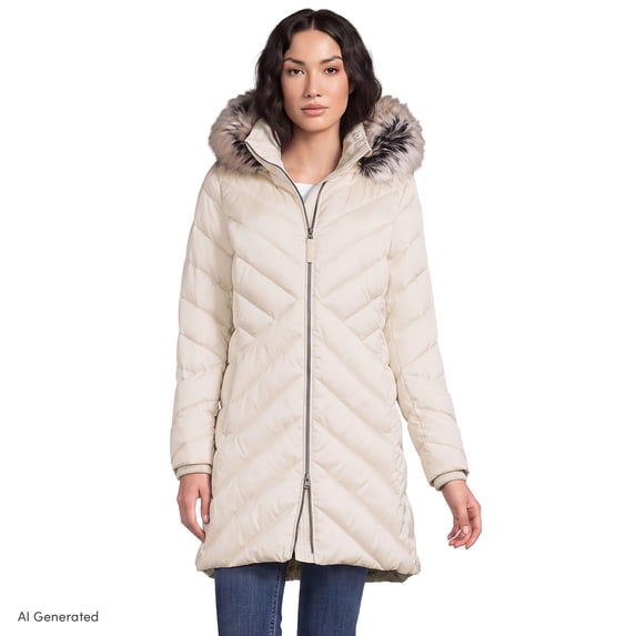 Lands' End Women's FeatherFree Cozy Fleece Lined Winter Coat