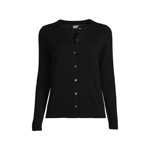 Lands' End Women's Fine Gauge Cotton Cardigan Sweater