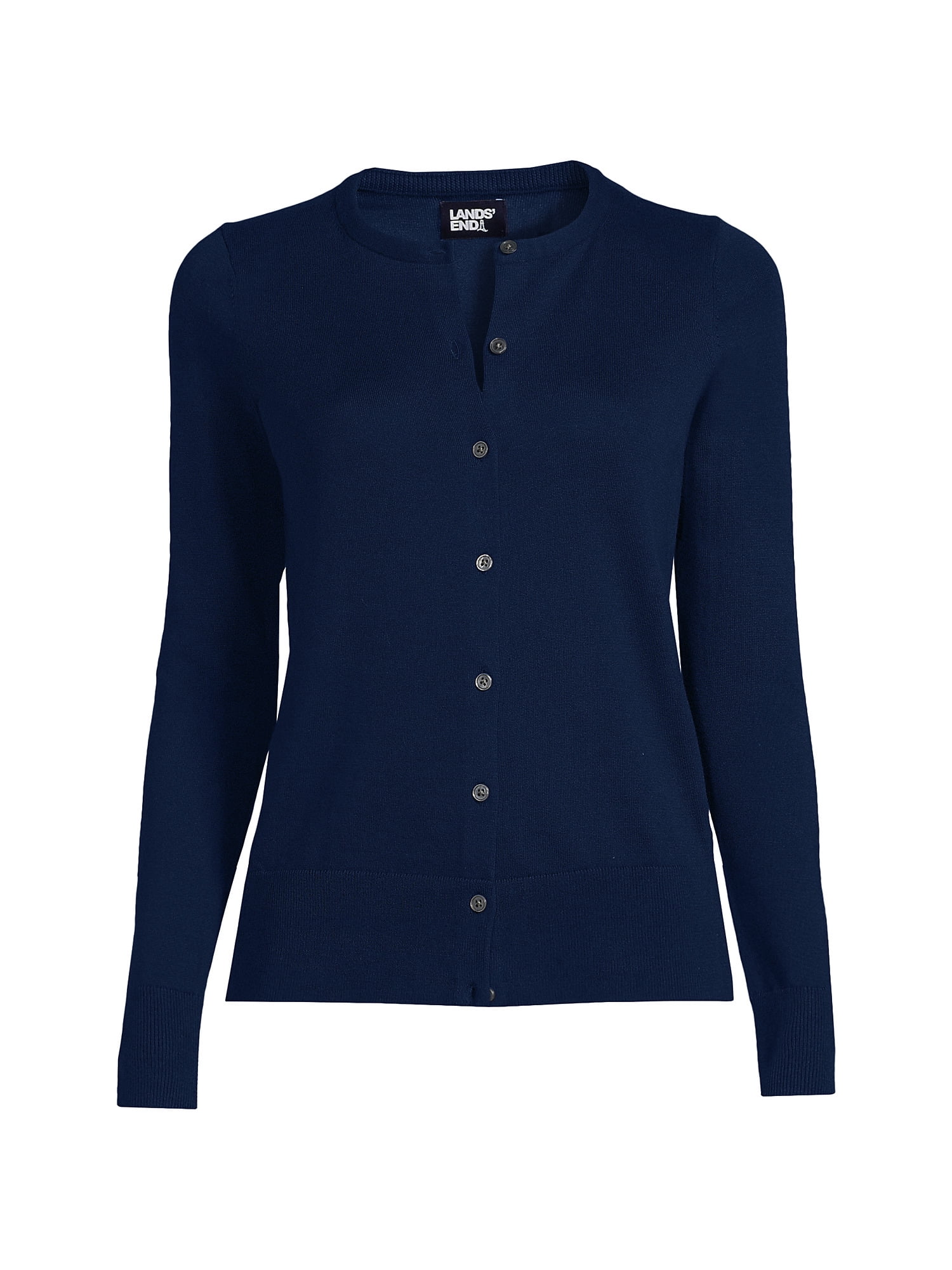 Lands' End Women's Fine Gauge Cotton Cardigan Sweater