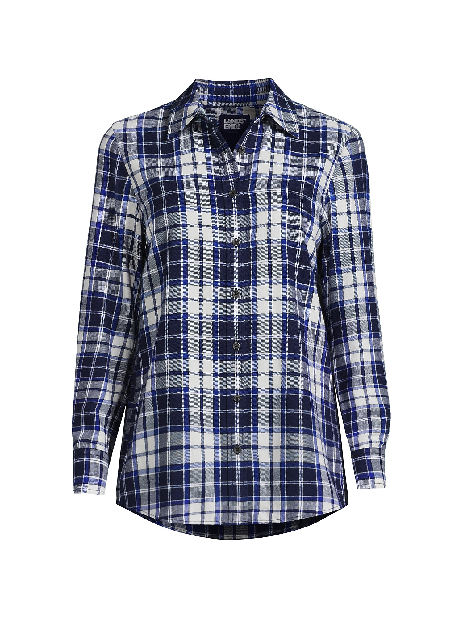Lands' End Women's Flannel Boyfriend Fit Long Sleeve Shirt