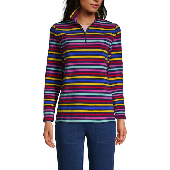 Lands' End Women's Fleece Quarter Zip Pullover Print