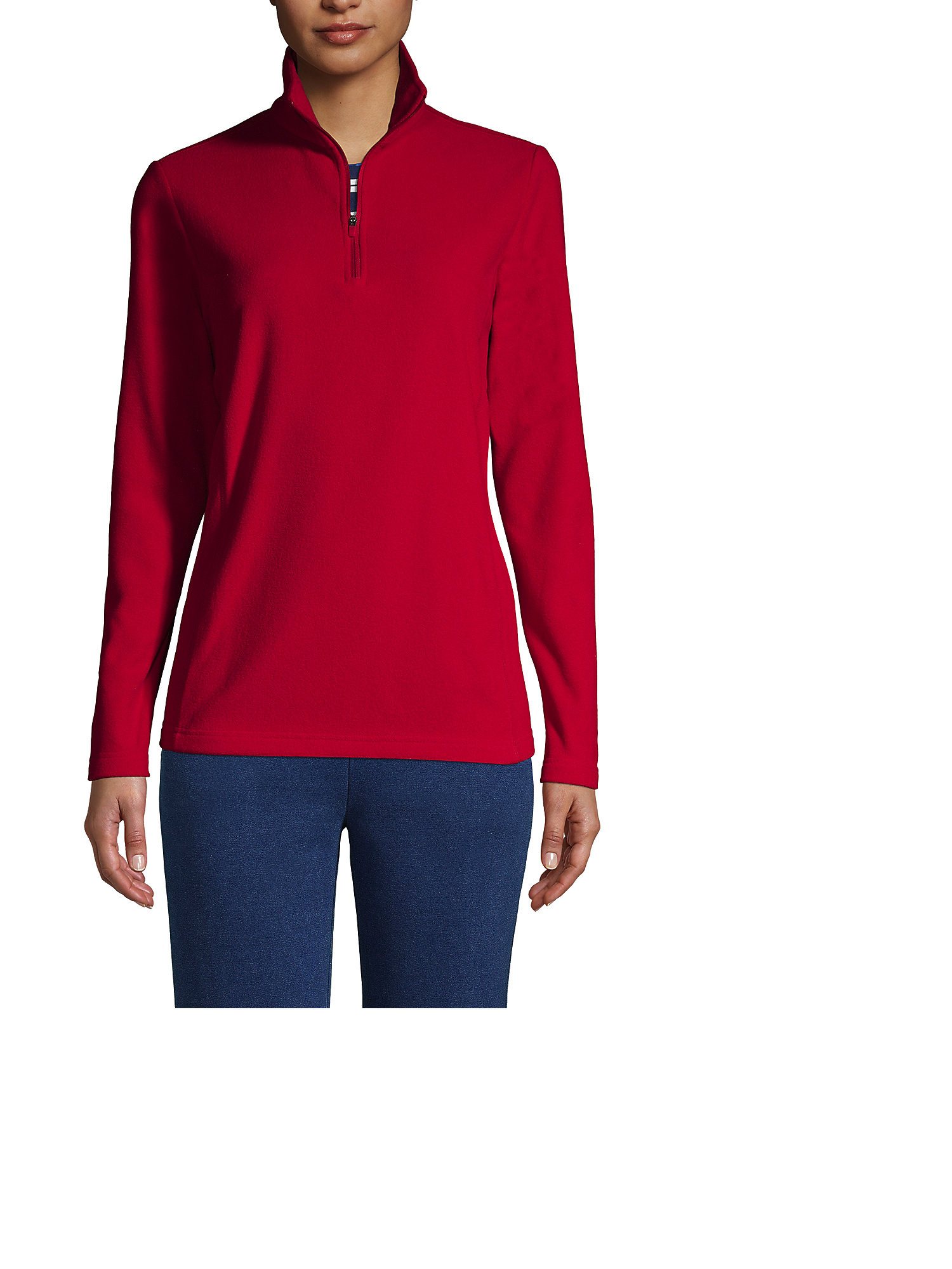 Lands End Women s Fleece Quarter Zip Pullover Walmart