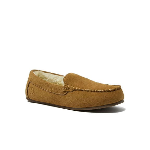 Lands' End Women's Fuzzy Lined Suede Moccasin Slippers