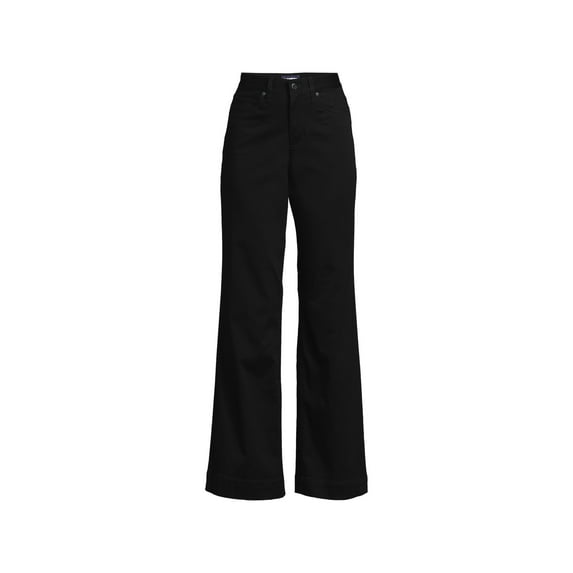 Lands' End Women's High Rise 5 Pocket Wide Leg Chino Pants