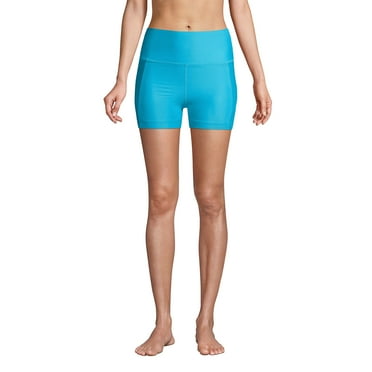 Lands' End Women's High Waisted 6" Bike Swim Shorts with UPF 50 Sun Protection