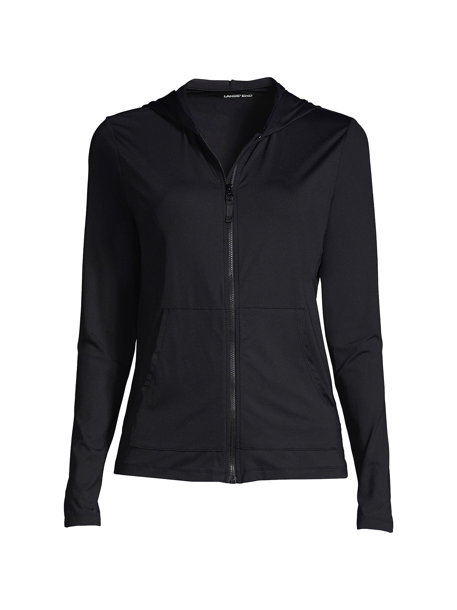 Lands' End Women's Hooded Full Zip Long Sleeve Rash Guard UPF 50 Sun