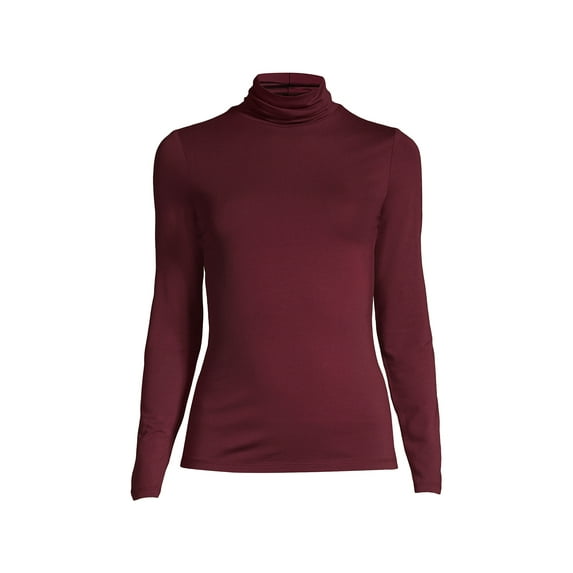 Lands' End Women's Lightweight Jersey Fitted Turtleneck