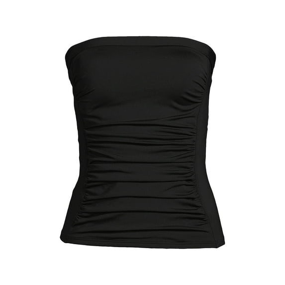 Lands' End Women's Long Torso Bandeau Tankini Swimsuit Top