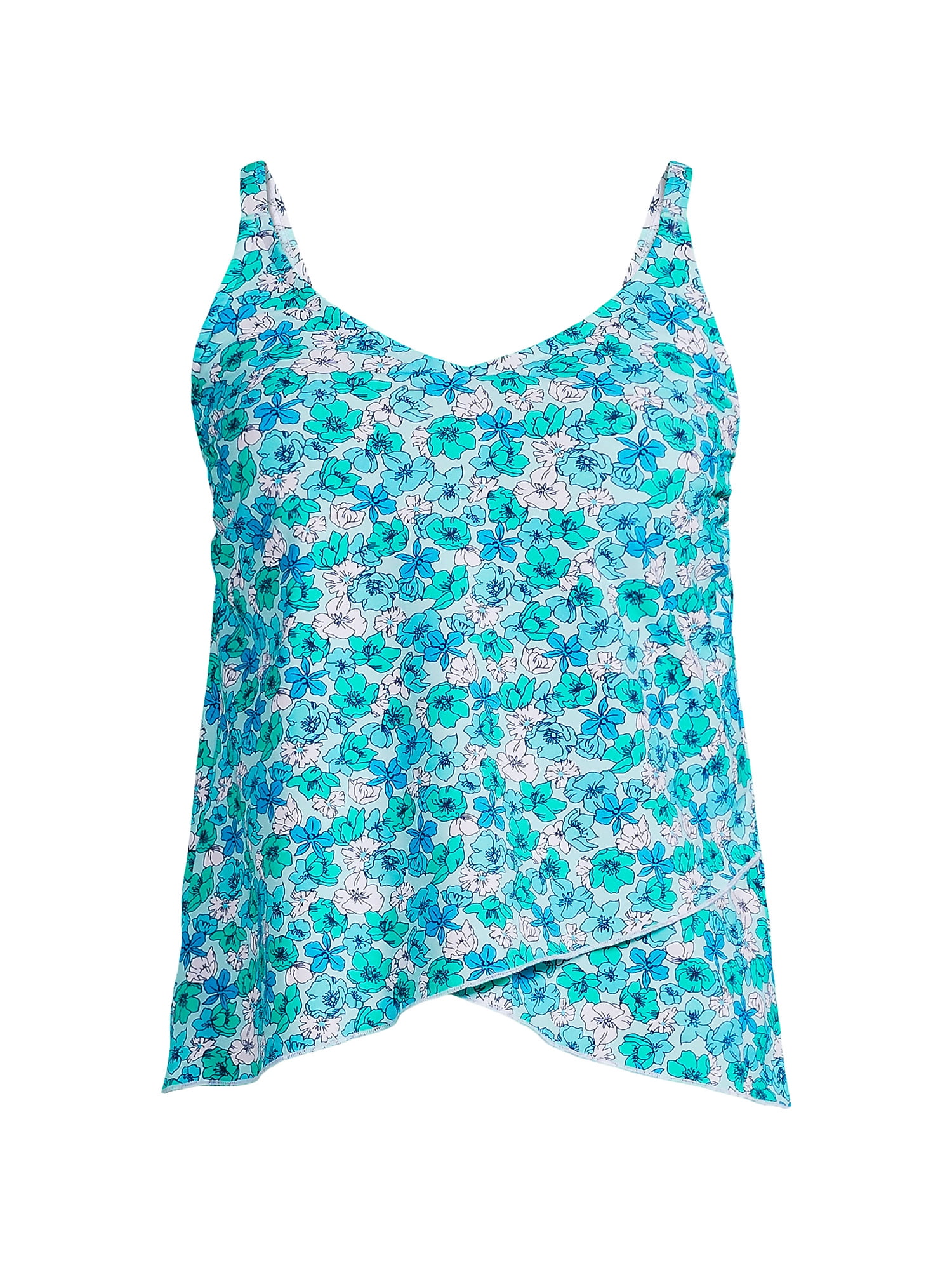 Lands' End Women's Long Torso Chlorine Resistant Tulip Hem Tankini