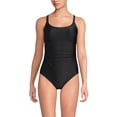 thumbnail image 1 of Lands' End Women's Long Torso Essential Tie Back Ruched One Piece Swimsuit, 1 of 6