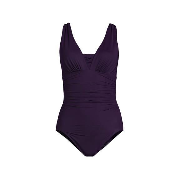 Lands' End Women's Long Torso Slender Suit Grecian One Piece Swimsuit