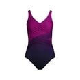 thumbnail image 1 of Lands' End Women's Long Torso Slender Suit Wrap One Piece Swimsuit, 1 of 3