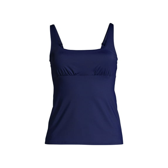 Lands' End Women's Long Torso Square Neck Underwire Tankini Swimsuit Top