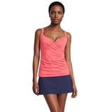 Lands' End Women's Long Torso Sweetheart Wrap Underwire Tankini Top ...