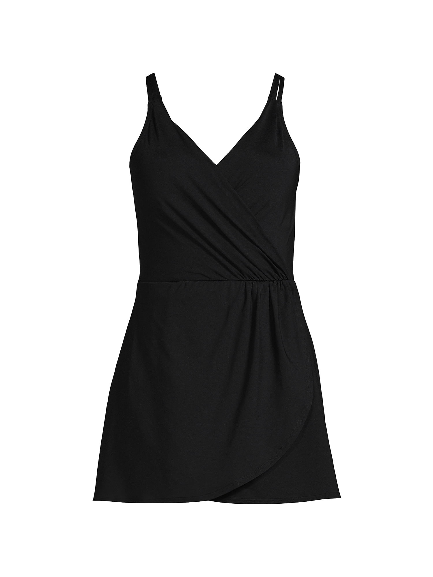 Lands' End Women's Long Torso V-neck Tulip Wrap Swim Dress One Piece Swimsuit - Walmart.com Lands' End Women's Long Torso V-neck Tulip Wrap Swim Dress One Piece Swimsuit - Walmart.com