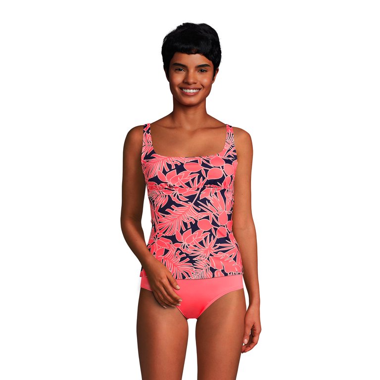 Women's Mastectomy Chlorine Resistant Square Neck Tankini Swimsuit Top