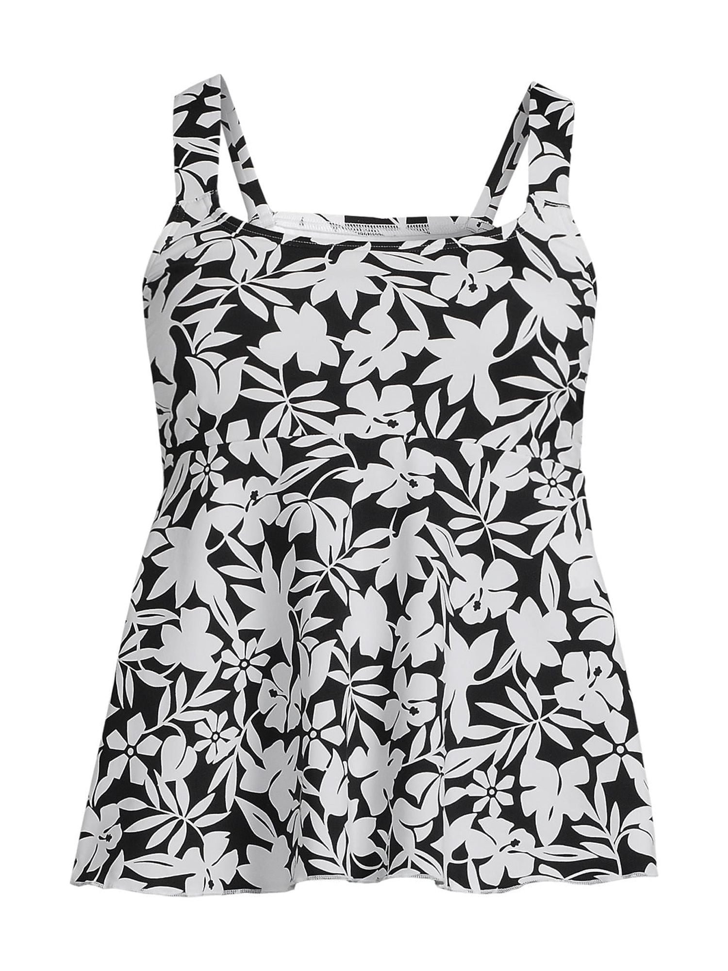 Lands' End Women's Mastectomy Flutter Scoop Neck Tankini Top - Walmart.com