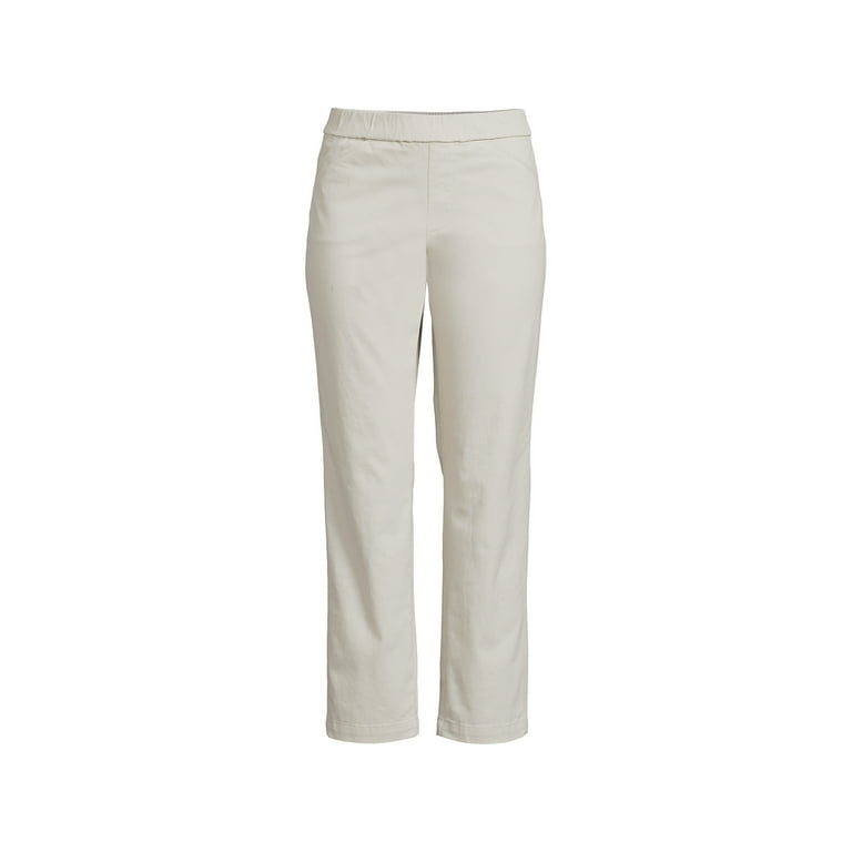 Lands End Women s Mid Rise Pull On Knockabout Chino Crop Pants Walmart