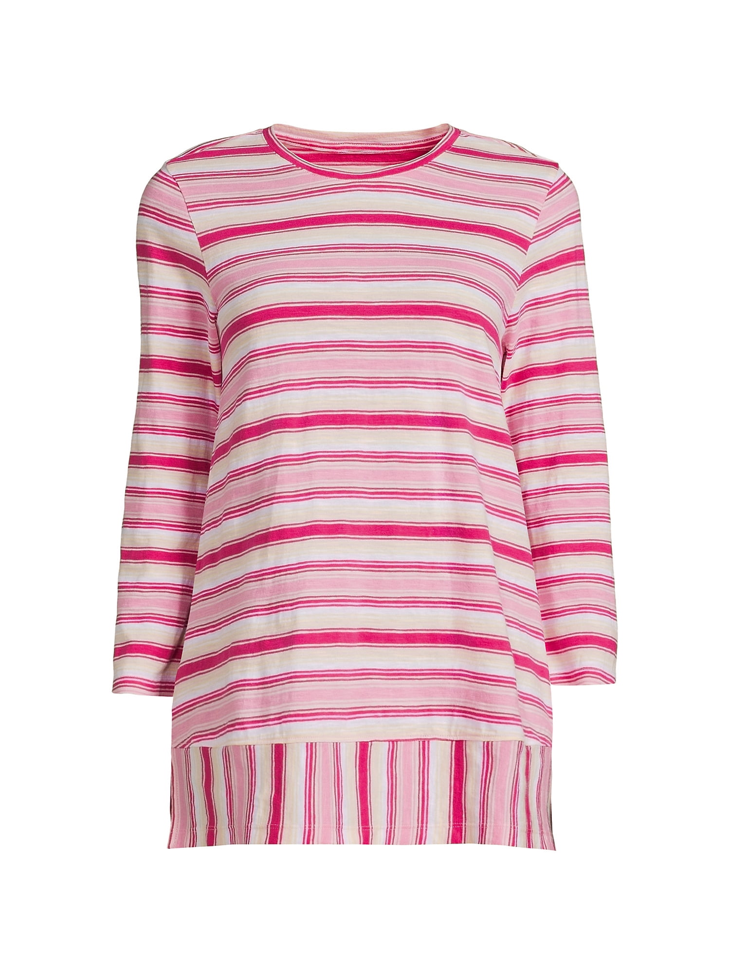 Lands' End Women's Petite 3/4 Sleeve Slub Jersey Swing Tunic