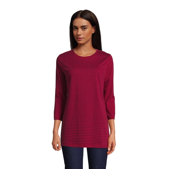 Lands' End Women's Petite 3/4 Sleeve Supima Cotton Crewneck Tunic