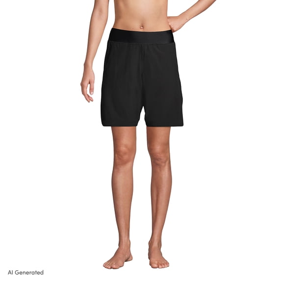 Lands' End Women's Petite SunShade UPF 50 9" Board Shorts with Panty