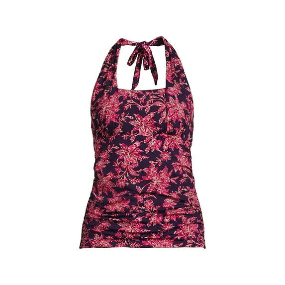 Lands' End Women's Petite Chlorine Resistant Square Neck Halter Tankini Swimsuit Top